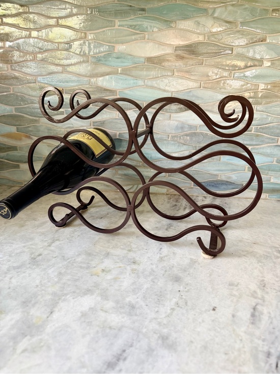 Other - Wrought Iron Scrollwork Countertop Wine Rack 6 Bottle Holder